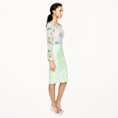 No. 2 pencil skirt in clover tweed