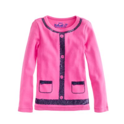 Girls' long-sleeve trompe l'oeil tee