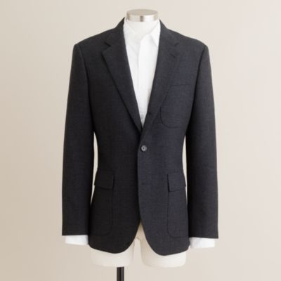 Ludlow Fielding three-button suit jacket with double vent in thornproof English wool