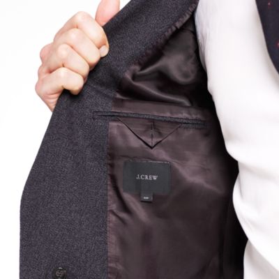 Ludlow Fielding three-button suit jacket with double vent in thornproof English wool