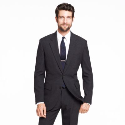 Ludlow Fielding three-button suit jacket with double vent in thornproof English wool