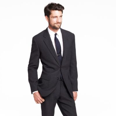 Ludlow Fielding three-button suit jacket with double vent in thornproof English wool