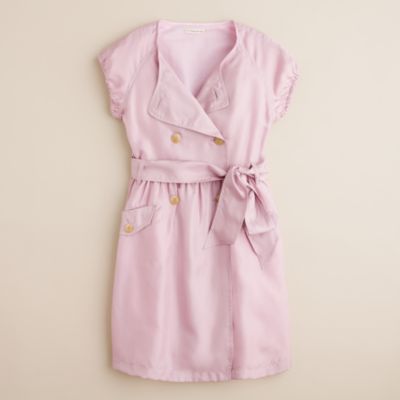 Girls' silk trench-dress