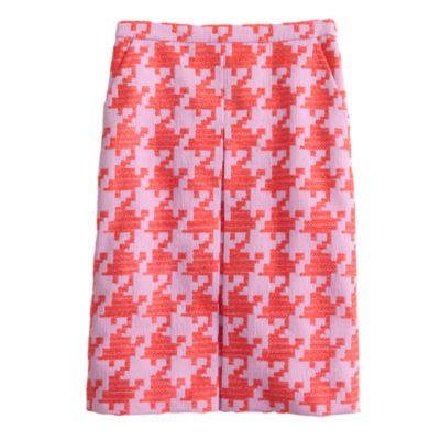 Petite pixelated houndstooth skirt
