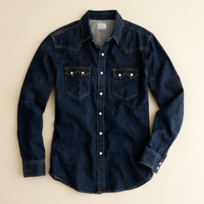 Indigo denim Western shirt