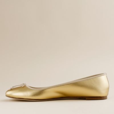 Classic metallic leather ballet flats