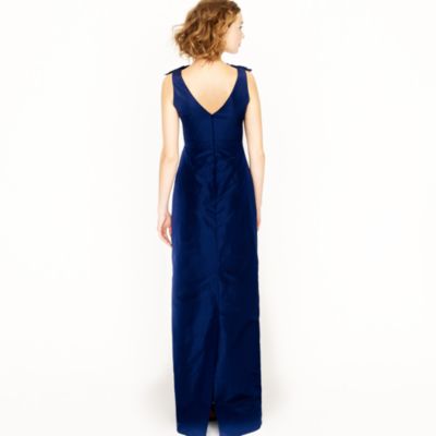 Adelle long dress in silk taffeta