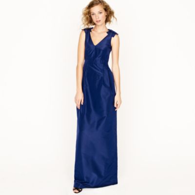 Adelle long dress in silk taffeta