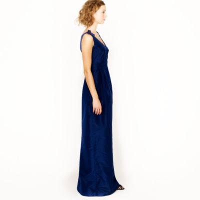 Adelle long dress in silk taffeta