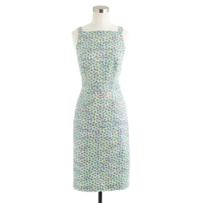 Collection apron dress in acid daisy tweed
