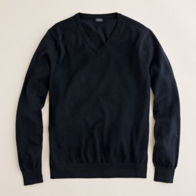 Slim cotton-cashmere V-neck sweater