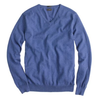 Slim cotton-cashmere V-neck sweater