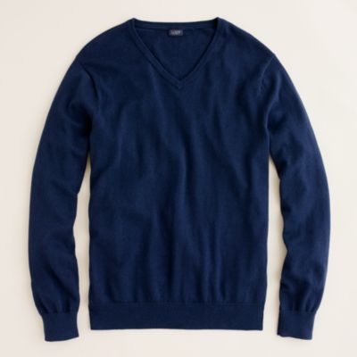 Slim cotton-cashmere V-neck sweater