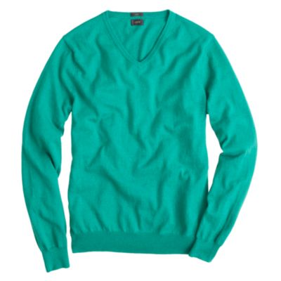 Slim cotton-cashmere V-neck sweater