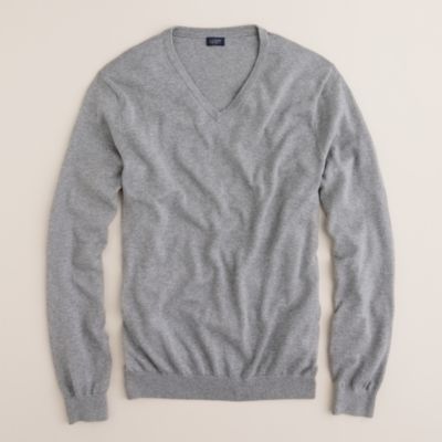 Slim cotton-cashmere V-neck sweater