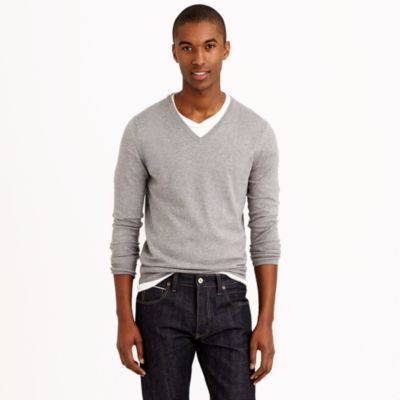 Slim cotton-cashmere V-neck sweater