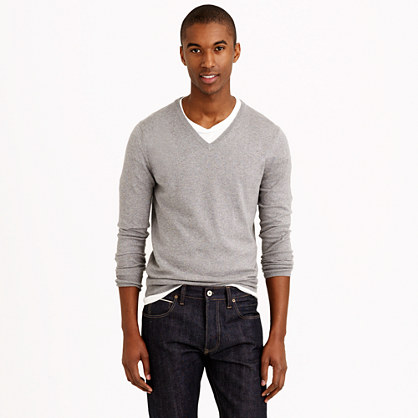 Slim cotton cashmere V neck sweater   slim   Mens Men_Special_Sizes 