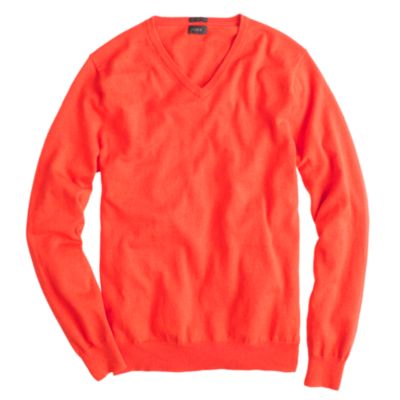 Slim cotton-cashmere V-neck sweater