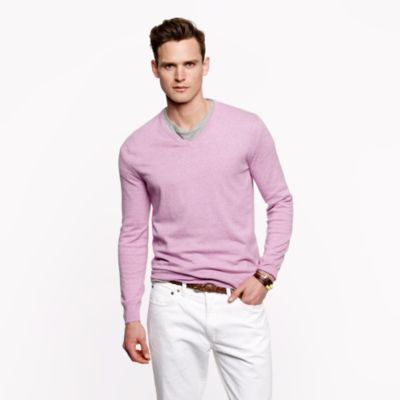 Slim cotton-cashmere V-neck sweater