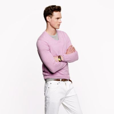 Slim cotton-cashmere V-neck sweater