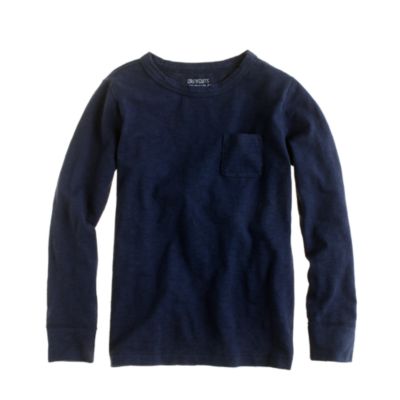 Boys' long-sleeve slub pocket tee