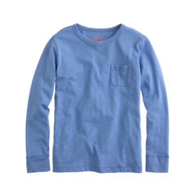 Boys' long-sleeve slub pocket tee