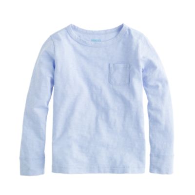 Boys' long-sleeve slub pocket tee