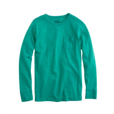 Boys' long-sleeve slub pocket tee