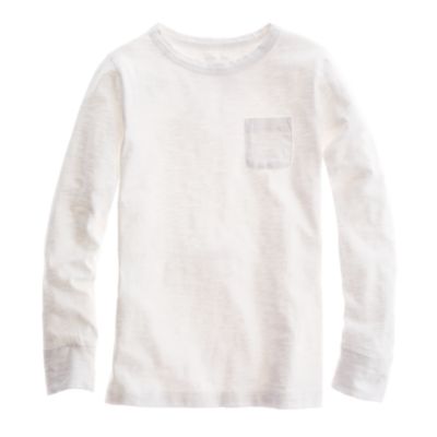 Boys' long-sleeve slub pocket tee