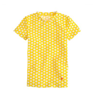 Girls' short-sleeve rash guard in graphic dot