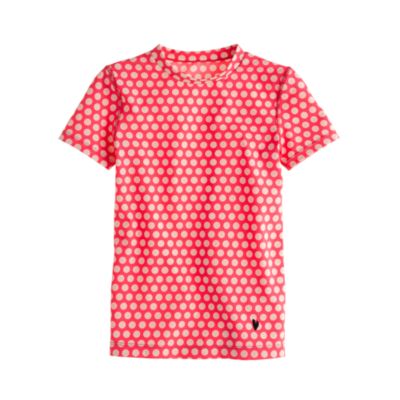 Girls' short-sleeve rash guard in graphic dot