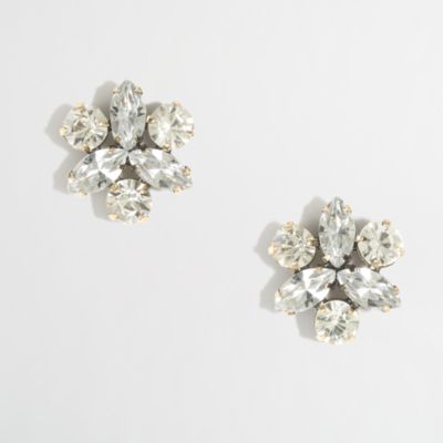 Factory crystal petal stud earrings