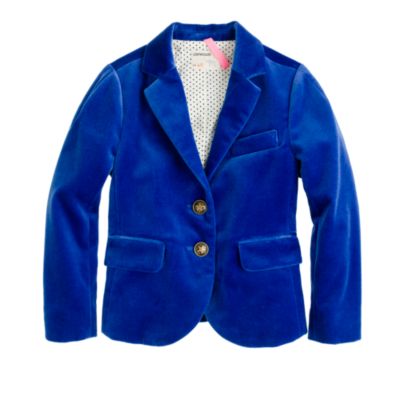 Girls' schoolboy blazer in velvet
