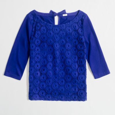 Factory crochet eyelet tee