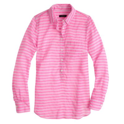 Stripe cotton-silk popover