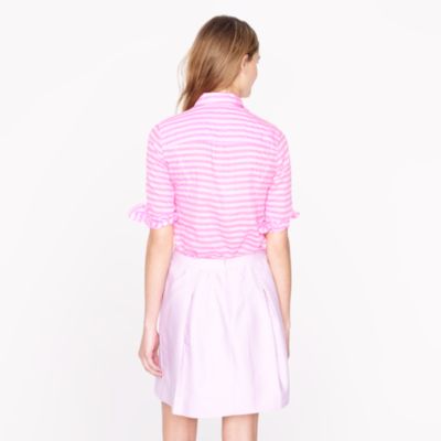 Stripe cotton-silk popover