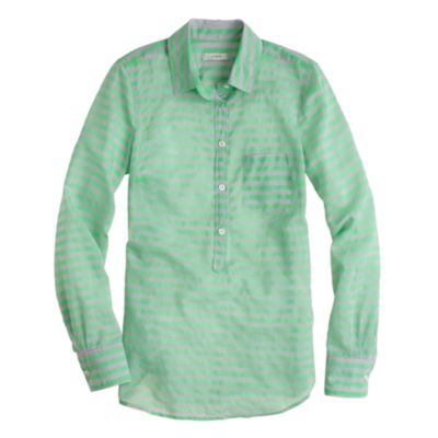 Stripe cotton-silk popover
