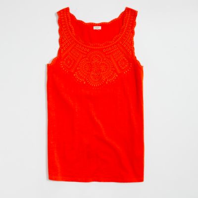 Factory eyelet scoopneck tank