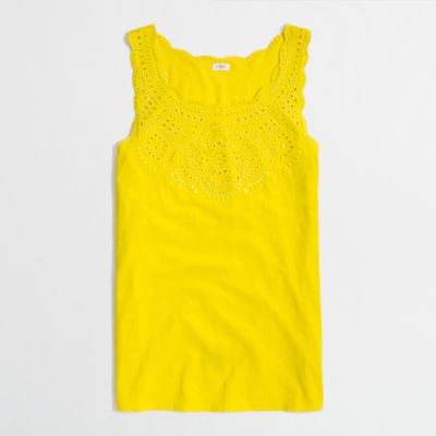 Factory eyelet scoopneck tank