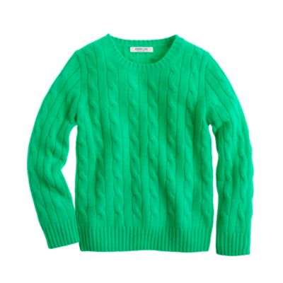 Kids' collection cashmere cable crewneck sweater