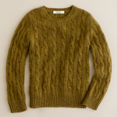Kids' cashmere cable crewneck sweater