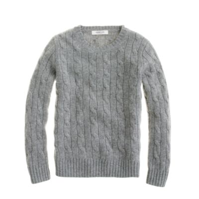 Kids' cashmere cable crewneck sweater