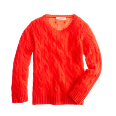 Kids' cashmere cable crewneck sweater