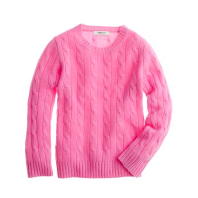 Kids' cashmere cable crewneck sweater