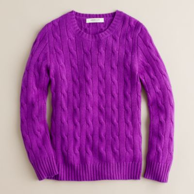 Kids' cashmere cable crewneck sweater