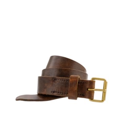 Thin leather military belt