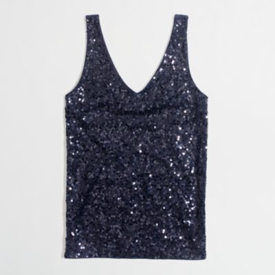 Factory sequin v-neck tank
