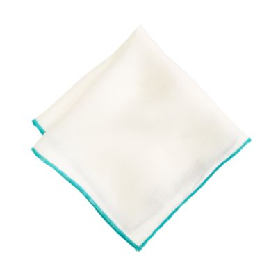 Tipped linen pocket square