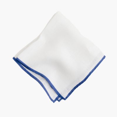 Tipped linen pocket square