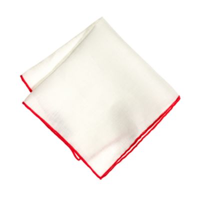 Tipped linen pocket square